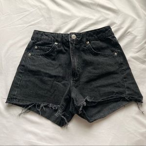 Garage Black Denim Mom Shorts